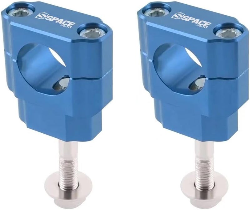 fewfuss Universal Dirt Bike Handlebar Mounts- Motorcycle Handlebar Riser Mounting Kit 1-1/8" Blue - Image 1